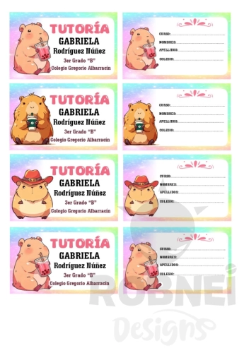 Capibara girl 1 Etiqueta